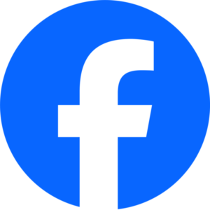 The facebook logo. A blue circle with a white lowercase "F"